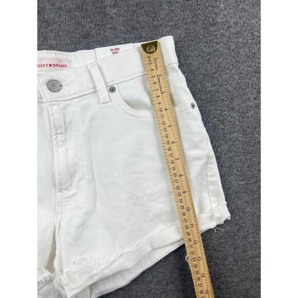 Lucky Brand Womens Shorts Size 27 White Denim Casual - Picture 5 of 9